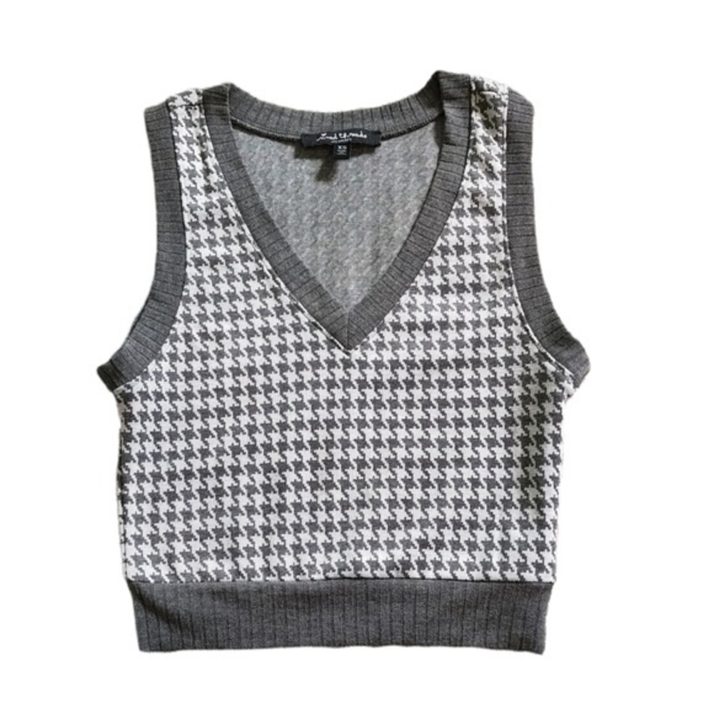 Mixed threads black and white houdstooth Sweater Vest